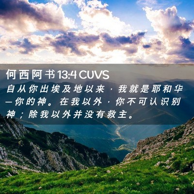Picture 02 - 何 西 阿 书 13:4 CUVS - 自 从 你 出 埃 及 地 以 来 ， 我 就 - Bible Verse Picture