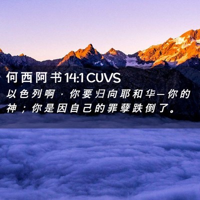 Picture 02 - 何 西 阿 书 14:1 CUVS - 以 色 列 啊 ， 你 要 归 向 耶 和 华 - Bible Verse Picture