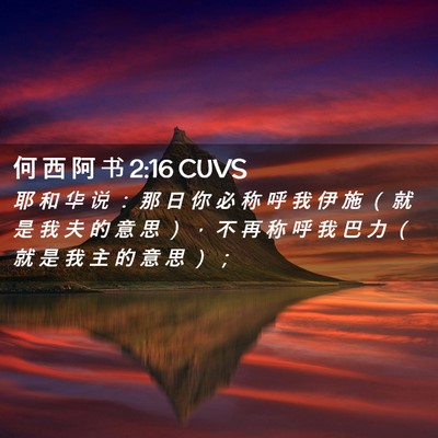 Picture 02 - 何 西 阿 书 2:16 CUVS - 耶 和 华 说 ： 那 日 你 必 称 呼 我 - Bible Verse Picture