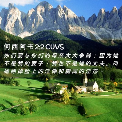 Picture 02 - 何 西 阿 书 2:2 CUVS - 你 们 要 与 你 们 的 母 亲 大 大 争 - Bible Verse Picture