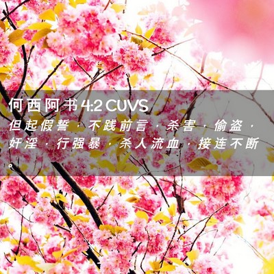 Picture 02 - 何 西 阿 书 4:2 CUVS - 但 起 假 誓 ， 不 践 前 言 ， 杀 害 - Bible Verse Picture