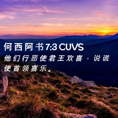 Picture 02 - 何 西 阿 书 7:3 CUVS - 他 们 行 恶 使 君 王 欢 喜 ， 说 谎 - Bible Verse Picture