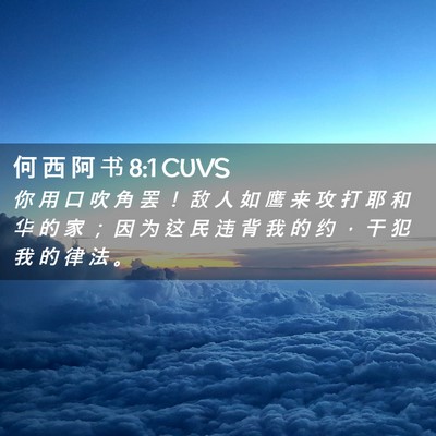 Picture 02 - 何 西 阿 书 8:1 CUVS - 你 用 口 吹 角 罢 ！ 敌 人 如 鹰 来 - Bible Verse Picture