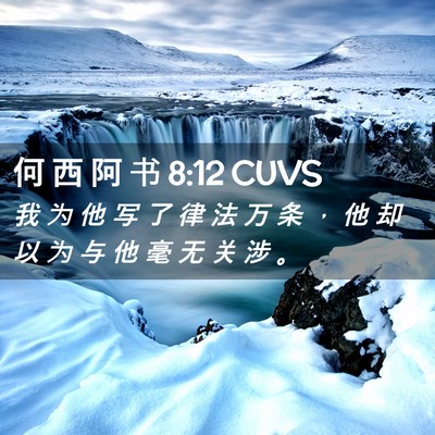Picture 02 - 何 西 阿 书 8:12 CUVS - 我 为 他 写 了 律 法 万 条 ， 他 却 - Bible Verse Picture