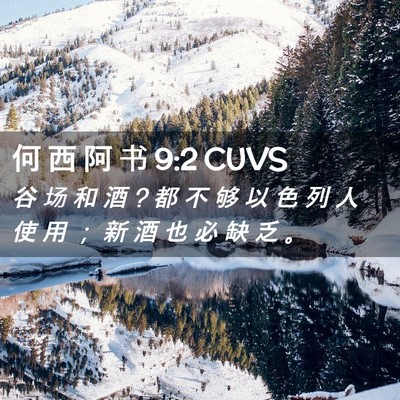 Picture 02 - 何 西 阿 书 9:2 CUVS - 谷 场 和 酒 ? 都 不 够 以 色 列 人 使 - Bible Verse Picture