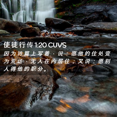 Picture 02 - 使 徒 行 传 1:20 CUVS - 因 为 诗 篇 上 写 着 ， 说 ： 愿 他 - Bible Verse Picture