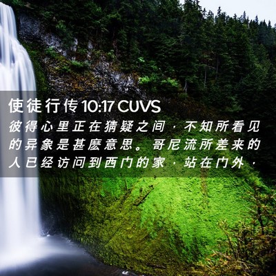 Picture 02 - 使 徒 行 传 10:17 CUVS - 彼 得 心 里 正 在 猜 疑 之 间 ， 不 - Bible Verse Picture
