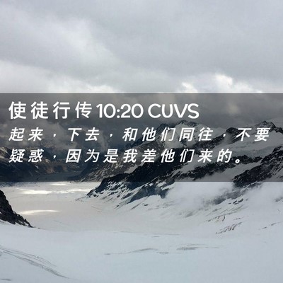 Picture 02 - 使 徒 行 传 10:20 CUVS - 起 来 ， 下 去 ， 和 他 们 同 往 ， - Bible Verse Picture
