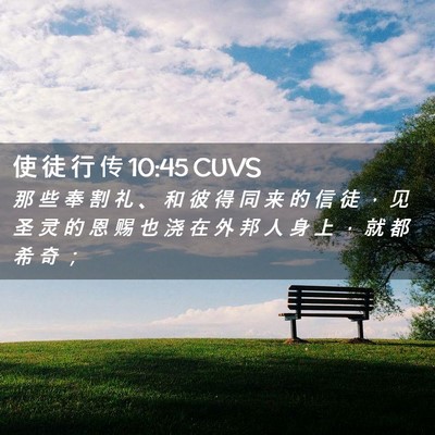 Picture 02 - 使 徒 行 传 10:45 CUVS - 那 些 奉 割 礼 、 和 彼 得 同 来 的 - Bible Verse Picture