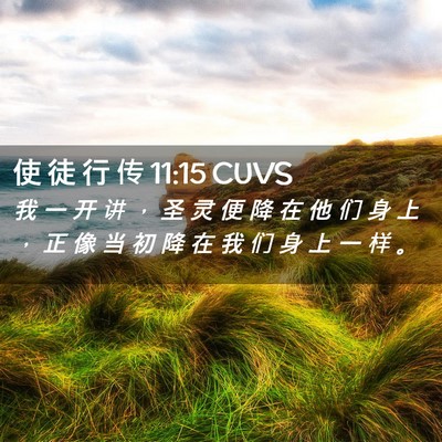 Picture 02 - 使 徒 行 传 11:15 CUVS - 我 一 开 讲 ， 圣 灵 便 降 在 他 们 - Bible Verse Picture