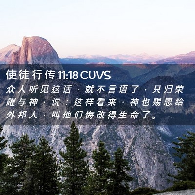 Picture 02 - 使 徒 行 传 11:18 CUVS - 众 人 听 见 这 话 ， 就 不 言 语 了 - Bible Verse Picture