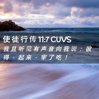 Picture 02 - 使 徒 行 传 11:7 CUVS - 我 且 听 见 有 声 音 向 我 说 ： 彼 - Bible Verse Picture