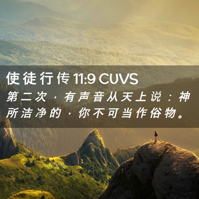 Picture 02 - 使 徒 行 传 11:9 CUVS - 第 二 次 ， 有 声 音 从 天 上 说 ： - Bible Verse Picture