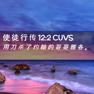 Picture 02 - 使 徒 行 传 12:2 CUVS - 用 刀 杀 了 约 翰 的 哥 哥 雅 各 - Bible Verse Picture