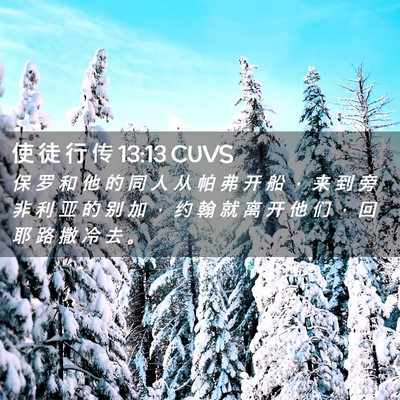 Picture 02 - 使 徒 行 传 13:13 CUVS - 保 罗 和 他 的 同 人 从 帕 弗 开 船 - Bible Verse Picture