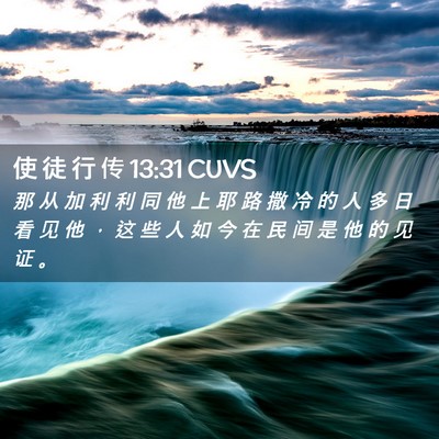 Picture 02 - 使 徒 行 传 13:31 CUVS - 那 从 加 利 利 同 他 上 耶 路 撒 冷 - Bible Verse Picture