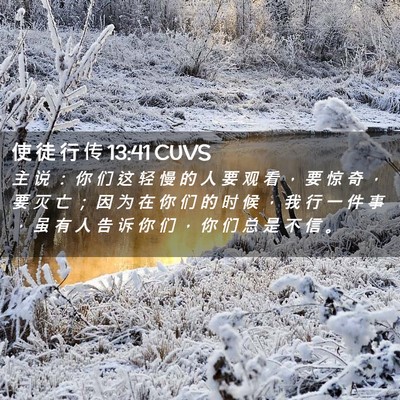 Picture 02 - 使 徒 行 传 13:41 CUVS - 主 说 ： 你 们 这 轻 慢 的 人 要 观 - Bible Verse Picture