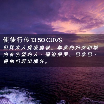 Picture 02 - 使 徒 行 传 13:50 CUVS - 但 犹 太 人 挑 唆 虔 敬 、 尊 贵 的 - Bible Verse Picture