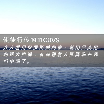 Picture 02 - 使 徒 行 传 14:11 CUVS - 众 人 看 见 保 罗 所 做 的 事 ， 就 - Bible Verse Picture