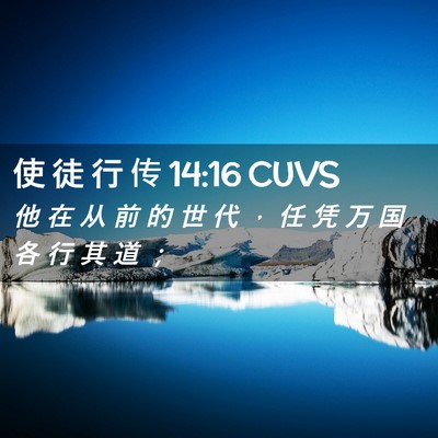 Picture 02 - 使 徒 行 传 14:16 CUVS - 他 在 从 前 的 世 代 ， 任 凭 万 国 - Bible Verse Picture