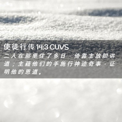 Picture 02 - 使 徒 行 传 14:3 CUVS - 二 人 在 那 里 住 了 多 日 ， 倚 靠 - Bible Verse Picture