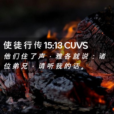 Picture 02 - 使 徒 行 传 15:13 CUVS - 他 们 住 了 声 ， 雅 各 就 说 ： 诸 - Bible Verse Picture