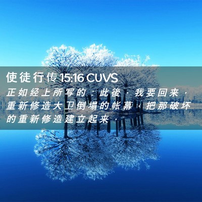 Picture 02 - 使 徒 行 传 15:16 CUVS - 正 如 经 上 所 写 的 ： 此 後 ， 我 - Bible Verse Picture