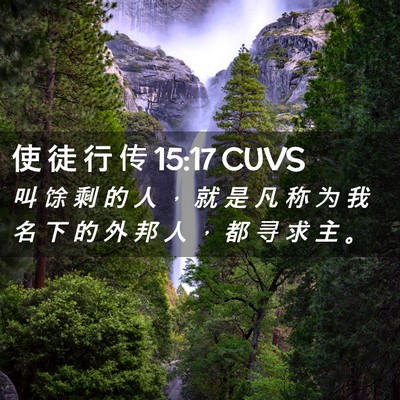 Picture 02 - 使 徒 行 传 15:17 CUVS - 叫 馀 剩 的 人 ， 就 是 凡 称 为 我 - Bible Verse Picture