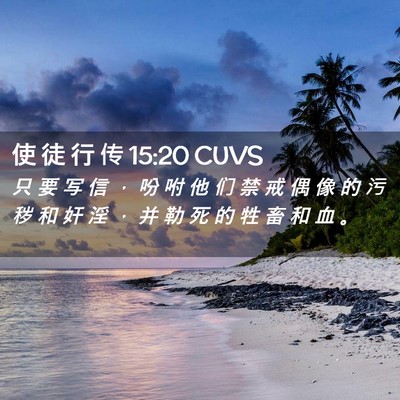 Picture 02 - 使 徒 行 传 15:20 CUVS - 只 要 写 信 ， 吩 咐 他 们 禁 戒 偶 - Bible Verse Picture