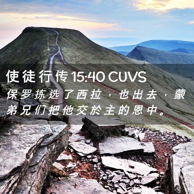 Picture 02 - 使 徒 行 传 15:40 CUVS - 保 罗 拣 选 了 西 拉 ， 也 出 去 ， - Bible Verse Picture