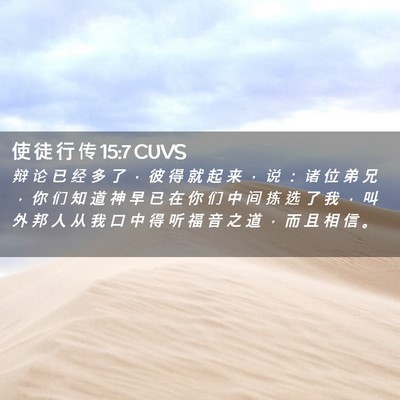Picture 02 - 使 徒 行 传 15:7 CUVS - 辩 论 已 经 多 了 ， 彼 得 就 起 来 - Bible Verse Picture
