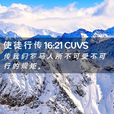 Picture 02 - 使 徒 行 传 16:21 CUVS - 传 我 们 罗 马 人 所 不 可 受 不 可 - Bible Verse Picture