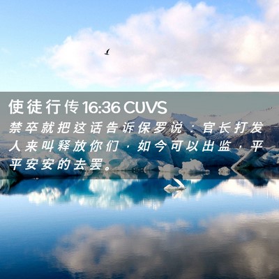 Picture 02 - 使 徒 行 传 16:36 CUVS - 禁 卒 就 把 这 话 告 诉 保 罗 说 ： - Bible Verse Picture