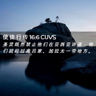 Picture 02 - 使 徒 行 传 16:6 CUVS - 圣 灵 既 然 禁 止 他 们 在 亚 西 亚 - Bible Verse Picture