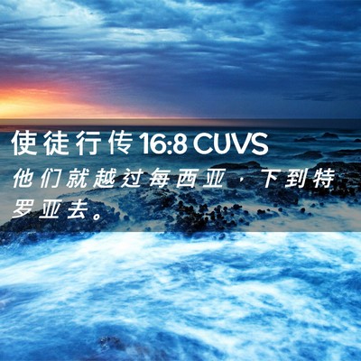 Picture 02 - 使 徒 行 传 16:8 CUVS - 他 们 就 越 过 每 西 亚 ， 下 到 特 - Bible Verse Picture