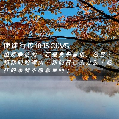 Picture 02 - 使 徒 行 传 18:15 CUVS - 但 所 争 论 的 ， 若 是 关 乎 言 语 - Bible Verse Picture