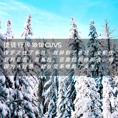 Picture 02 - 使 徒 行 传 18:18 CUVS - 保 罗 又 住 了 多 日 ， 就 辞 别 了 - Bible Verse Picture