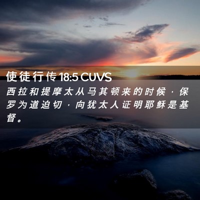 Picture 02 - 使 徒 行 传 18:5 CUVS - 西 拉 和 提 摩 太 从 马 其 顿 来 的 - Bible Verse Picture