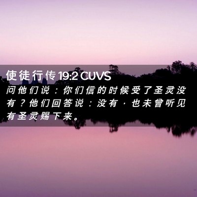 Picture 02 - 使 徒 行 传 19:2 CUVS - 问 他 们 说 ： 你 们 信 的 时 候 受 - Bible Verse Picture