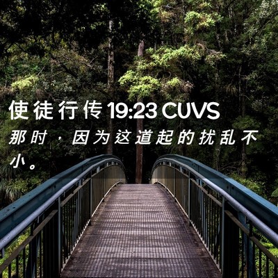 Picture 02 - 使 徒 行 传 19:23 CUVS - 那 时 ， 因 为 这 道 起 的 扰 乱 不 - Bible Verse Picture