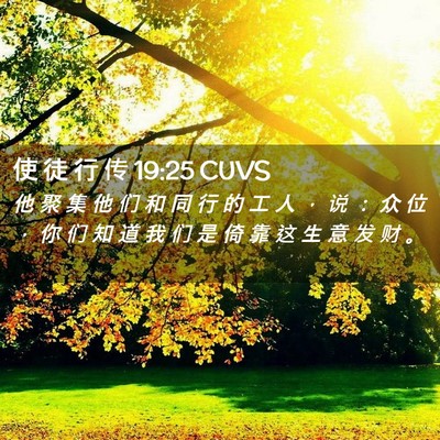 Picture 02 - 使 徒 行 传 19:25 CUVS - 他 聚 集 他 们 和 同 行 的 工 人 ， - Bible Verse Picture