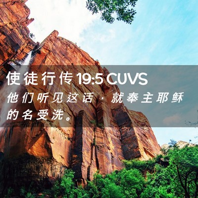 Picture 02 - 使 徒 行 传 19:5 CUVS - 他 们 听 见 这 话 ， 就 奉 主 耶 稣 - Bible Verse Picture