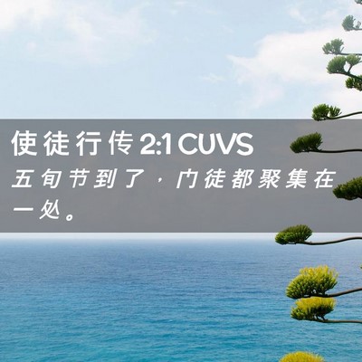 Picture 02 - 使 徒 行 传 2:1 CUVS - 五 旬 节 到 了 ， 门 徒 都 聚 集 在 - Bible Verse Picture
