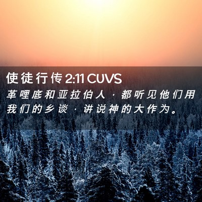 Picture 02 - 使 徒 行 传 2:11 CUVS - 革 哩 底 和 亚 拉 伯 人 ， 都 听 见 - Bible Verse Picture