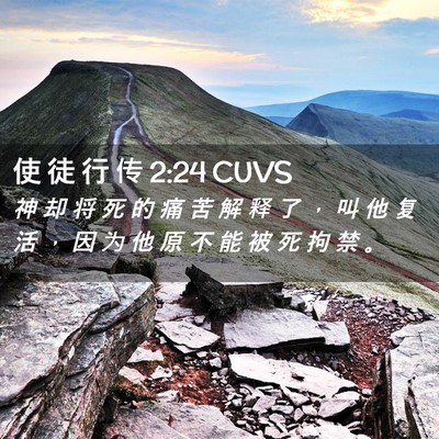 Picture 02 - 使 徒 行 传 2:24 CUVS - 神 却 将 死 的 痛 苦 解 释 了 ， 叫 - Bible Verse Picture