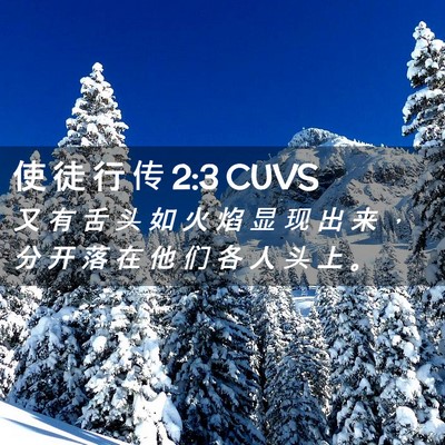 Picture 02 - 使 徒 行 传 2:3 CUVS - 又 有 舌 头 如 火 焰 显 现 出 来 ， - Bible Verse Picture