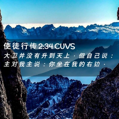 Picture 02 - 使 徒 行 传 2:34 CUVS - 大 卫 并 没 有 升 到 天 上 ， 但 自 - Bible Verse Picture