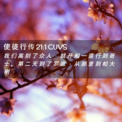 Picture 02 - 使 徒 行 传 21:1 CUVS - 我 们 离 别 了 众 人 ， 就 开 船 一 - Bible Verse Picture