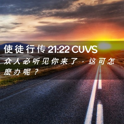 Picture 02 - 使 徒 行 传 21:22 CUVS - 众 人 必 听 见 你 来 了 ， 这 可 怎 - Bible Verse Picture