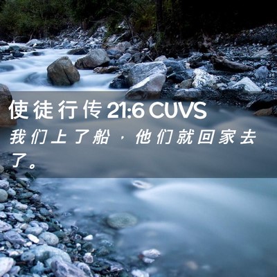 Picture 02 - 使 徒 行 传 21:6 CUVS - 我 们 上 了 船 ， 他 们 就 回 家 去 - Bible Verse Picture